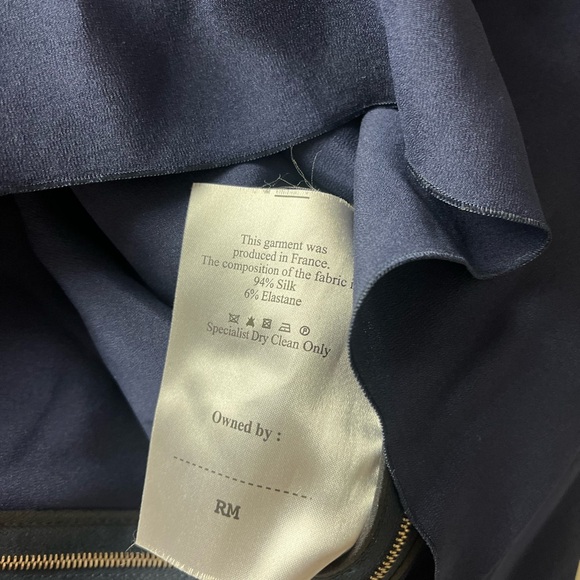 RM Roland Mouret Blue Navy Silk Zip Up Front Dress US 8 2523 - Picture 7 of 7